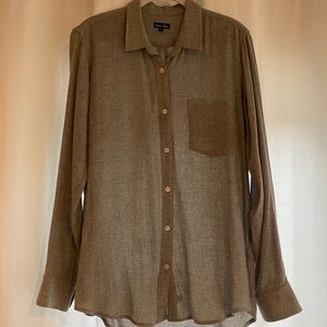 STEVEN ALAN Grey Wool Button Down Shirt - L